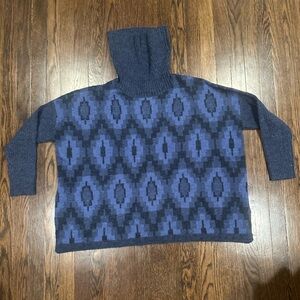 NWT Soft Surroundings Blue Turtleneck Long Sleeve Sweater